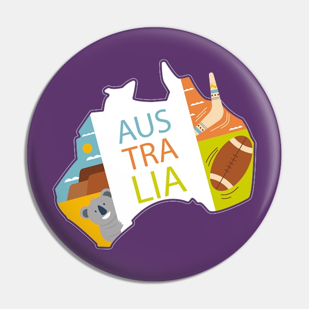 Australia Pin by Mako Design 