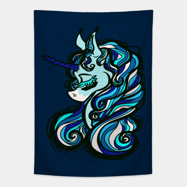 Dallas Football Unicorn Tapestry by Jan Grackle