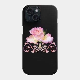 pink rose, ornament, roses, flowers, petal bloom Phone Case