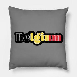 Belgium Flag Retro Pillow