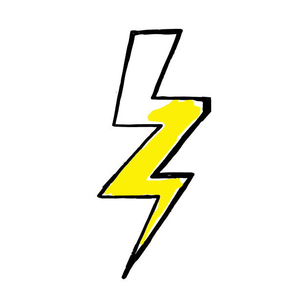 Lightning Bolt Doodle Black by Mijumi Doodles