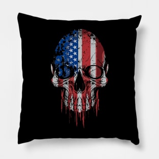 Skull American Flag Pillow