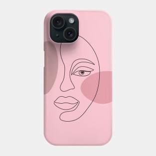 Abstract linear portrait beautiful girl. Phone Case