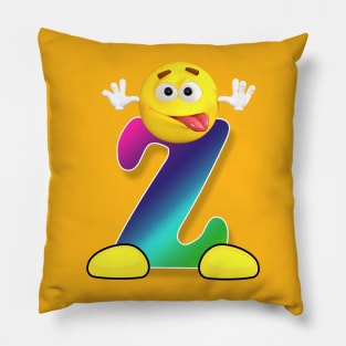 Letter Z Alphabet Smiley Monogram Face Emoji Shirt for Men Women Kids Pillow