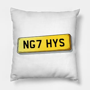 NG7 HYS - Hyson Green Number Plate Pillow