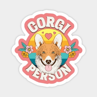 Corgi person pembroke welsh pet dog logo | Morcaworks Magnet