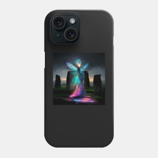 Iridescent energy fairy amongst ancient standing stones Phone Case