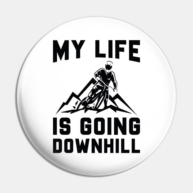 Downhill Mountain Biking Pin by LuckyFoxDesigns