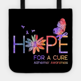 Hope For A Cure Alzheimer Awareness Flower Gift Tote