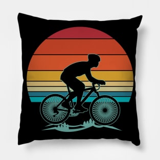 Retro Vintage Mountain Bike MTB Mountain Bikers Biking Cycling Biker Gift Pillow