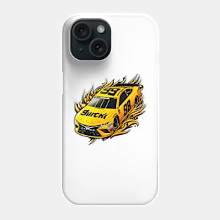 Cool yellow Nascar car, greatest grand prix champion Phone Case