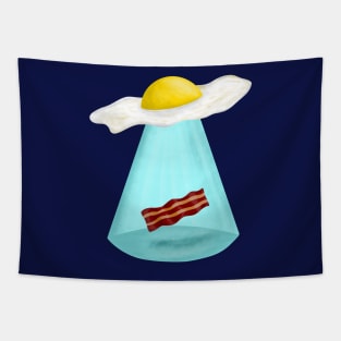 Ufo Egg Abducting Bacon Tapestry