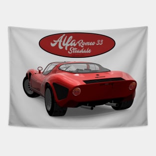 Alfa Romeo 33 stradale Red Back Tapestry