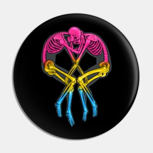 Pansexual Flag Skeleton Love Pin