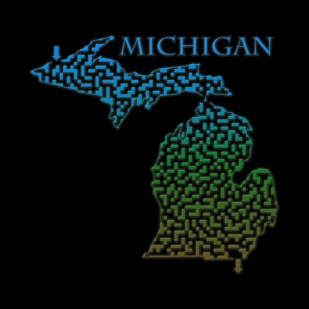 Michigan State Outline Maze & Labyrinth by gorff