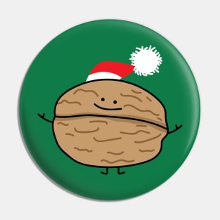 Walnut as Santa Claus Pin