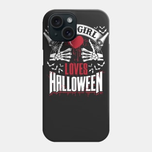 This Girl Loves Halloween Scary Design Phone Case