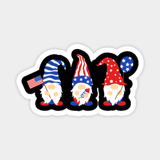Patriotic Gnomies USA Flag 4Th Of July Independence Day Magnet