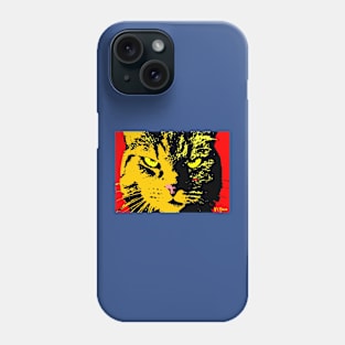 ANGRY CAT POP ART - ORANGE YELLOW RED BLACK Phone Case