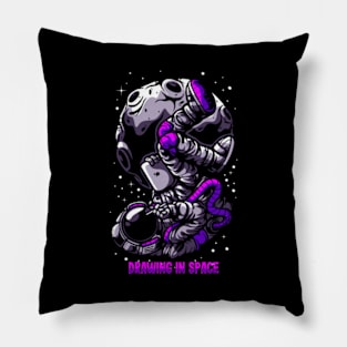 Astronaut drawing in space Pillow