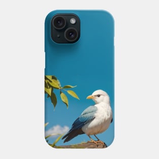 Fantasy Bird with Blue Wings and White Feathered Body Phone Case