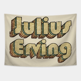 Julius Erving // Vintage Rainbow Typography Style // 70s Tapestry
