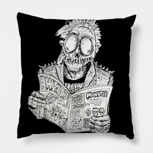 Horrorpunk Freak (B&W) Pillow