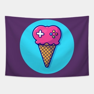 Ice Cream Joystick Cartoon Vector Icon Illustration Tapestry