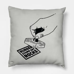 Rubber Stamp Art Rocks Pillow