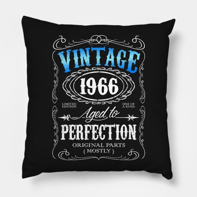 Vintage 1966 aged to perfection 50th birthday gift for men 1966 50 birthday Pillow by AwesomePrintableArt