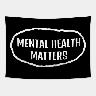 Mental health matters black and white Tapestry