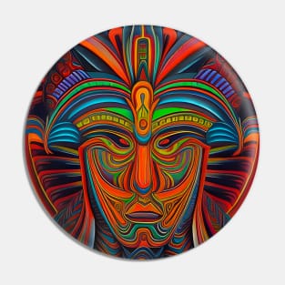 New World Gods (1) - Mesoamerican Inspired Psychedelic Art Pin