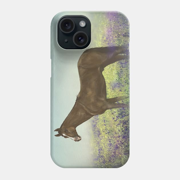 Horse in Bluebell Field Phone Case by Amanda Jane