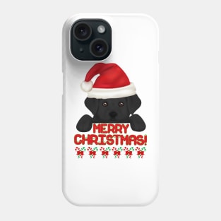 Merry Christmas Black Labrador Retriever Puppy! Especially for Lab owners! Phone Case