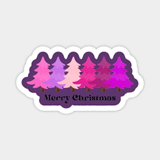 Merry Christmas pink trees Magnet