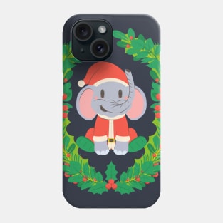 Baby Elephant Santa - Christmas Animal Nursery Kids Character Illustration Phone Case