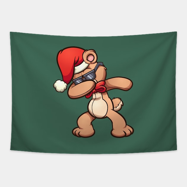 Dabbing Christmas Bear Tapestry by memoangeles