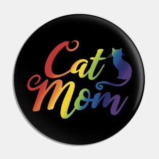 Cat Mom c/rainbow Pin