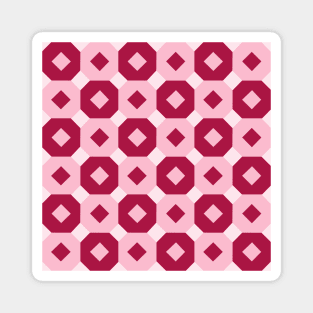 Shades of Pink Kansas Dugout Patchwork Pattern Magnet