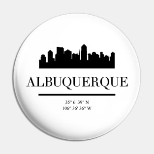 ALBUQUERQUE NEW MEXICO BLACK SILHOUETTE SKYLINE ART Pin