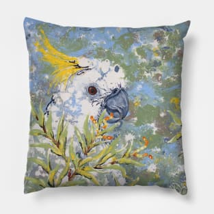 "Sulphur Secateur" Sulphur-Crested Cockatoo Pillow