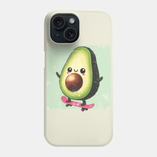 Cool funny avocado skateboarding Phone Case