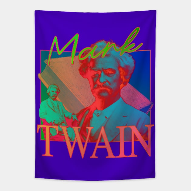 Mark Twain Trippy Psychedelic Tie Dye Tapestry by blueversion