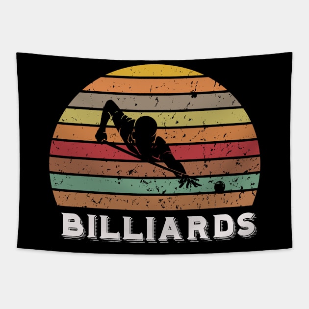 Billiards - retro sunset design Tapestry by BB Funny Store