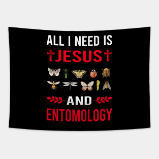 I Need Jesus And Entomology Entomologist Insect Insects Bug Bugs Tapestry