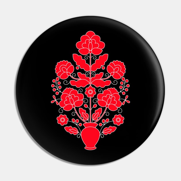 Ukrainian tree of life on black Pin by goldengallery