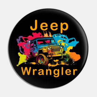 4x4 Jeep Wrangler Dirt Trail T-Shirt Pin