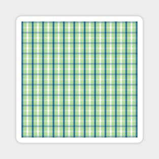 Mint Green Check with White & Imperial Blue Stripes Magnet