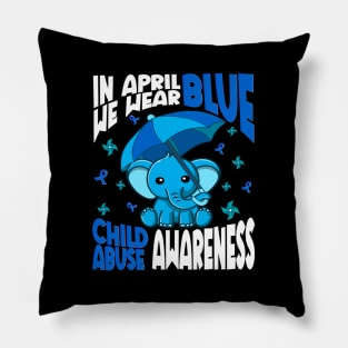 In April Blue Child Abuse Pillow