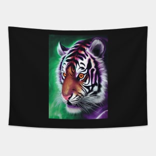 Psychedelic Tiger | Colorful Tiger Art | Astral Tiger Painting | Beautiful Multicolored Tiger Tapestry